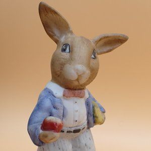 Vintage Bisque Porcelain/Ceramic , hand painted, dressed up Bunny./Rabbit.